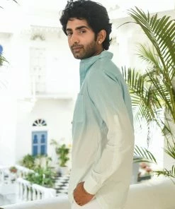Gulaal Blue Ombre Kurta Men's Shirt