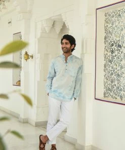Gulaal Blue Tie- Dye Kurta Men's Shirt