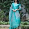 PRINTS VALLEY Ayushi-Turquoise Shaded Bhandej Set Jaipur Tales