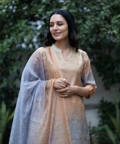 PRINTS VALLEY Jaipur Tales Ayushi-Beige Shaded Bhandej Set