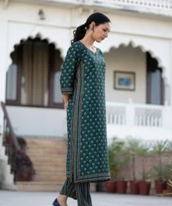 PRINTS VALLEY Green Buti Border Set Jaipur Tales