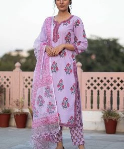 PRINTS VALLEY Lavender Mughal Buta Set