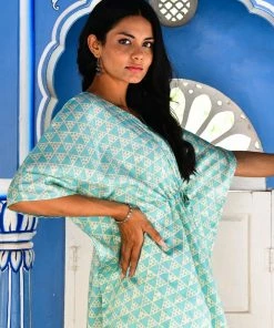 PRINTS VALLEY Jaipur Tales Pastel Blue Triangle Kaftan Set 8 PRINTS VALLEY Jaipur Tales Pastel Blue Triangle Kaftan Set