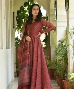 PRINTS VALLEY Jiya-Maroon Jaipur Tales 11 PRINTS VALLEY Jiya-Maroon Jaipur Tales
