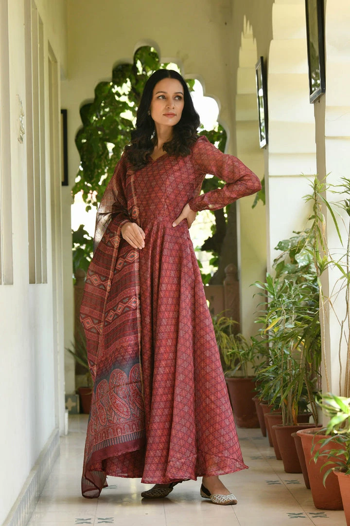 PRINTS VALLEY Jiya-Maroon Jaipur Tales 6 PRINTS VALLEY Jiya-Maroon Jaipur Tales