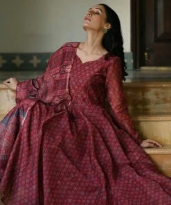 PRINTS VALLEY Jiya-Maroon Jaipur Tales 8 PRINTS VALLEY Jiya-Maroon Jaipur Tales