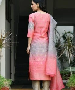 PRINTS VALLEY Jaipur Tales Ayushi-Pink Shaded Bhandej Set