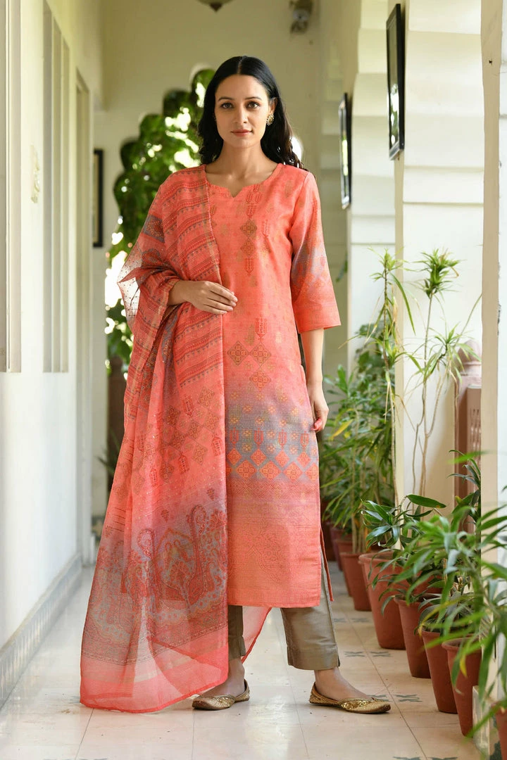 PRINTS VALLEY Nidhi - Peach Jaipur Tales 1 PRINTS VALLEY Nidhi - Peach Jaipur Tales