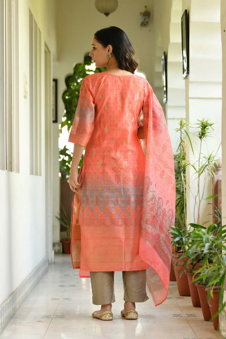 PRINTS VALLEY Nidhi - Peach Jaipur Tales 5 PRINTS VALLEY Nidhi - Peach Jaipur Tales