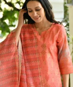 PRINTS VALLEY Nidhi - Peach Jaipur Tales