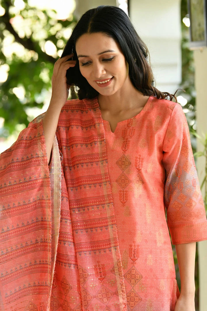 PRINTS VALLEY Nidhi - Peach Jaipur Tales 2 PRINTS VALLEY Nidhi - Peach Jaipur Tales