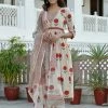 PRINTS VALLEY Beige Red Mughal Buta Dress Set