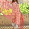 PRINTS VALLEY Pastel Red Mughal Print Kurta Set Jaipur Tales