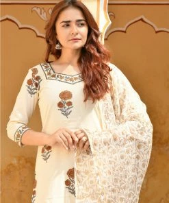 PRINTS VALLEY Jaipur Tales Beige Brown Mughal Print Set