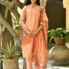 PRINTS VALLEY Orange Stripe Chanderi Print Kurta Set Jaipur Tales