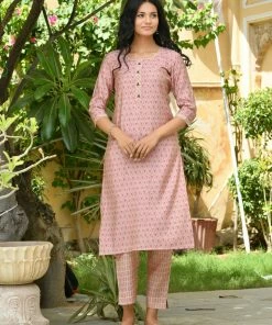 PRINTS VALLEY Pink Buti Checks Print Set Jaipur Tales
