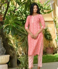 PRINTS VALLEY Pink Muslin Shibori Set Jaipur Tales