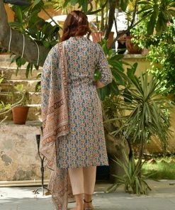 PRINTS VALLEY Grey Blue Tiger Print Set