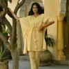 PRINTS VALLEY Pastel Yellow Triangle Kaftan Set