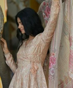 PRINTS VALLEY Lily-Pista Green Dress With Dupatta Jaipur Tales