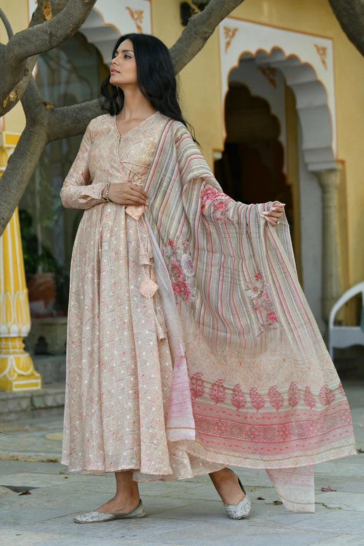 PRINTS VALLEY Lily-Pista Green Dress With Dupatta Jaipur Tales 1 PRINTS VALLEY Lily-Pista Green Dress With Dupatta Jaipur Tales