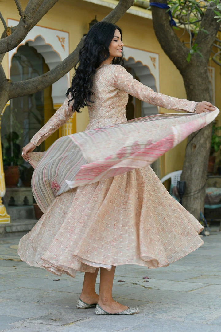 PRINTS VALLEY Lily-Pista Green Dress With Dupatta Jaipur Tales 5 PRINTS VALLEY Lily-Pista Green Dress With Dupatta Jaipur Tales