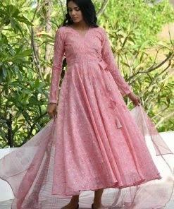 PRINTS VALLEY Lily-Pink Dress With Dupatta