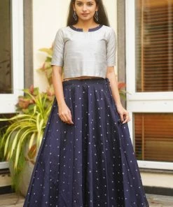 The Stitches Yamini - Navy Blue Margazhi Moments