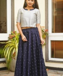 The Stitches Yamini - Navy Blue Margazhi Moments