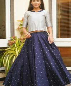 The Stitches Yamini - Navy Blue Margazhi Moments