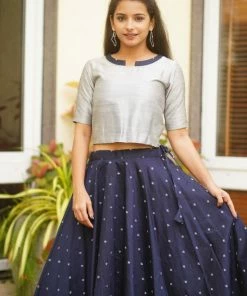 The Stitches Yamini - Navy Blue Margazhi Moments