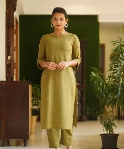 The Stitches Margazhi Moments Jillmil - Olive Green