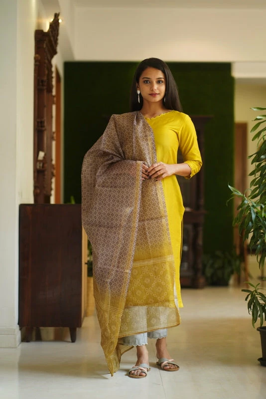 The Stitches Aadrika- Honey Mustard Margazhi Moments 1 The Stitches Aadrika- Honey Mustard Margazhi Moments