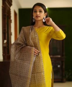 The Stitches Aadrika- Honey Mustard Margazhi Moments 8 The Stitches Aadrika- Honey Mustard Margazhi Moments