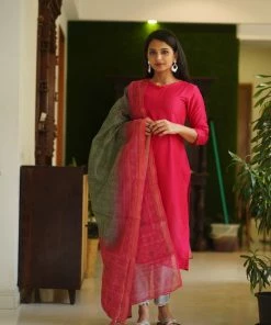 The Stitches Aadrika- Vivid Rose Margazhi Moments