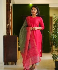 The Stitches Aadrika- Vivid Rose Margazhi Moments