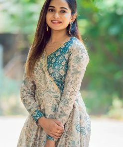 Ekanta Margazhi Moments Aadirika- Blue Chanderi Pastel Dress