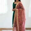Ekanta Chaaya- Green Top With Pink Kalamkari Printed Dupatta Margazhi Moments