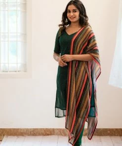 Ekanta Dainika - Net Sequins With Multicolor Green Margazhi Moments