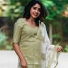 Ekanta Laya Pistha Green Chanderi Kurti Set