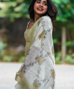 Ekanta Laya Pistha Green Chanderi Kurti Set