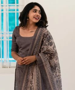 Ekanta Iyla Grey Chanderi Kurti Set