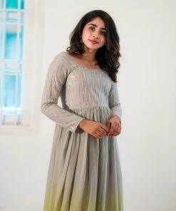 Ekanta Siya Sequins Grey-Yellow Ombrey Dress Margazhi Moments