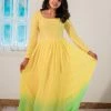Ekanta Siya Sequins Yellow-Green Ombrey Dress