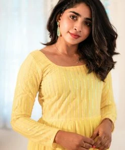 Ekanta Siya Sequins Yellow-Green Ombrey Dress