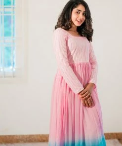Ekanta Siya Sequins Pink-Blue Ombrey Dress