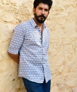 PRINTS VALLEY Grey Elephant Shirt