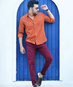 PRINTS VALLEY Red Yellow Buti Shirt