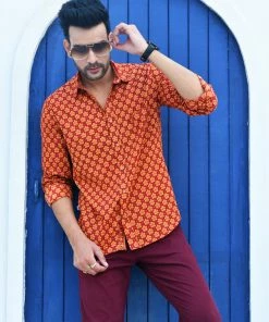 PRINTS VALLEY Red Yellow Buti Shirt