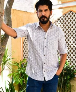 PRINTS VALLEY Men's Shirt Grey Buti Shirt
